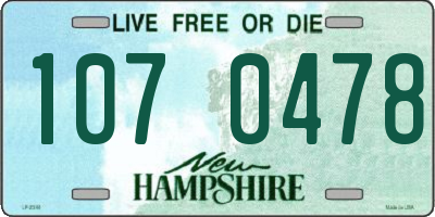 NH license plate 1070478