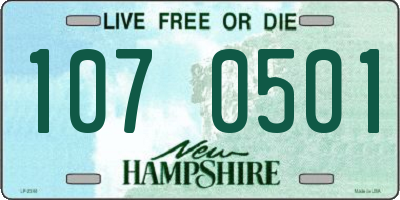 NH license plate 1070501