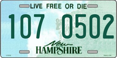 NH license plate 1070502