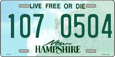 NH license plate 1070504