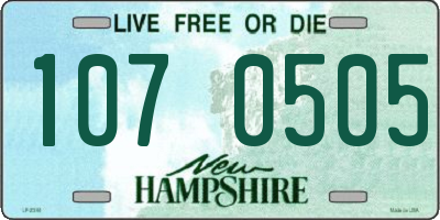 NH license plate 1070505