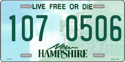 NH license plate 1070506