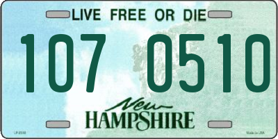 NH license plate 1070510