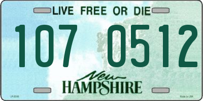 NH license plate 1070512