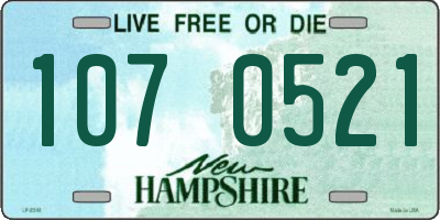 NH license plate 1070521