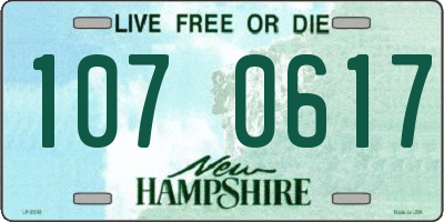 NH license plate 1070617