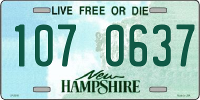 NH license plate 1070637