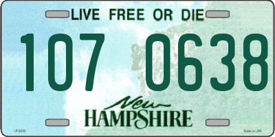 NH license plate 1070638