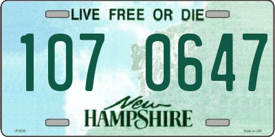 NH license plate 1070647