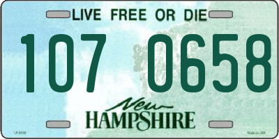 NH license plate 1070658