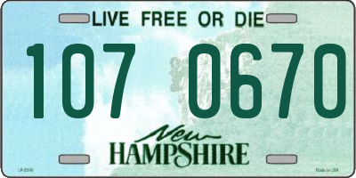 NH license plate 1070670