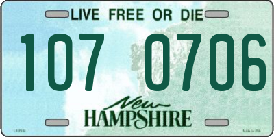 NH license plate 1070706