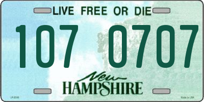 NH license plate 1070707