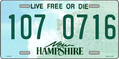 NH license plate 1070716