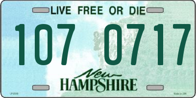 NH license plate 1070717