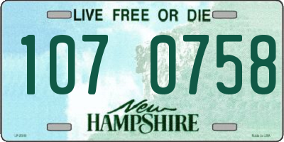 NH license plate 1070758
