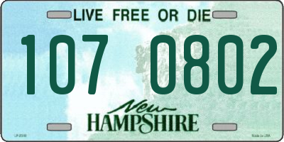 NH license plate 1070802