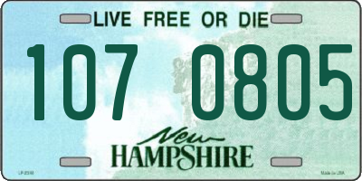 NH license plate 1070805