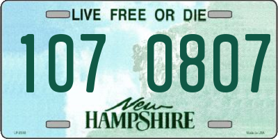 NH license plate 1070807