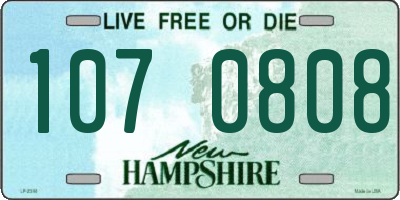NH license plate 1070808