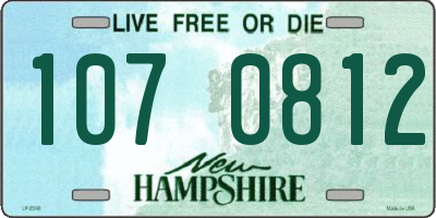 NH license plate 1070812