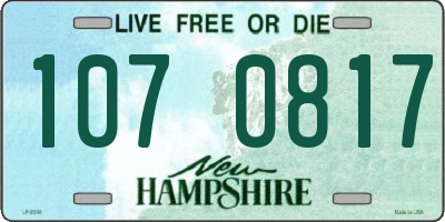 NH license plate 1070817
