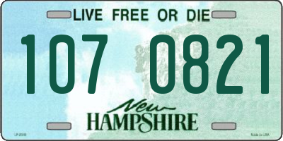NH license plate 1070821