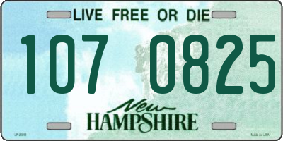 NH license plate 1070825