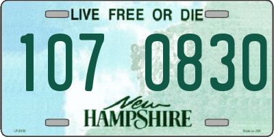 NH license plate 1070830