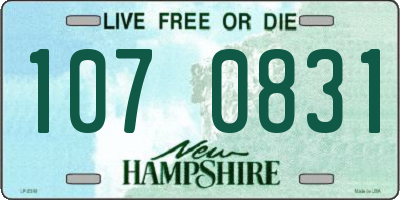 NH license plate 1070831