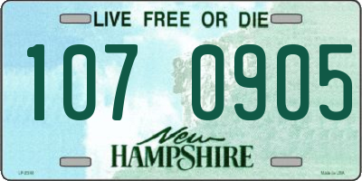 NH license plate 1070905