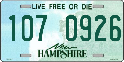 NH license plate 1070926