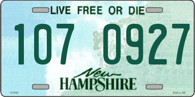 NH license plate 1070927