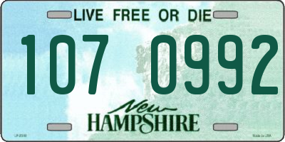 NH license plate 1070992