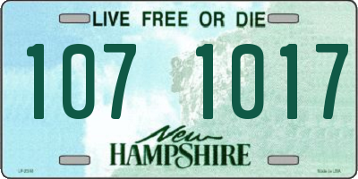 NH license plate 1071017