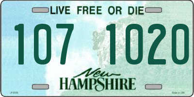NH license plate 1071020