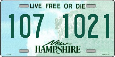 NH license plate 1071021