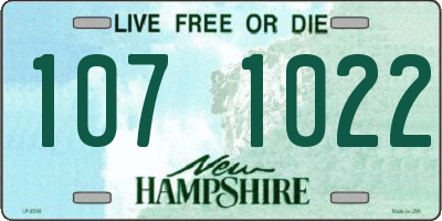 NH license plate 1071022