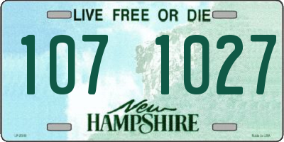 NH license plate 1071027