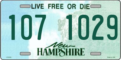 NH license plate 1071029