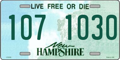 NH license plate 1071030