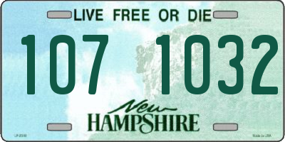 NH license plate 1071032
