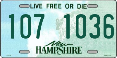 NH license plate 1071036