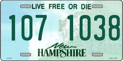 NH license plate 1071038