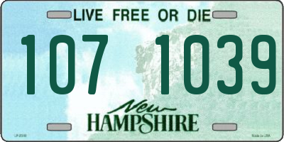 NH license plate 1071039