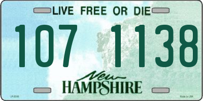 NH license plate 1071138