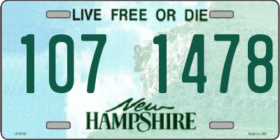 NH license plate 1071478