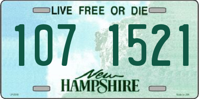 NH license plate 1071521