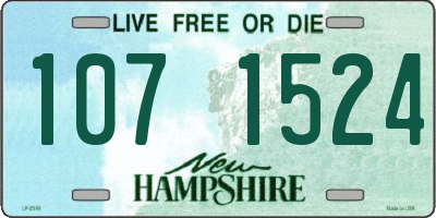 NH license plate 1071524