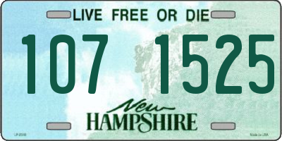 NH license plate 1071525